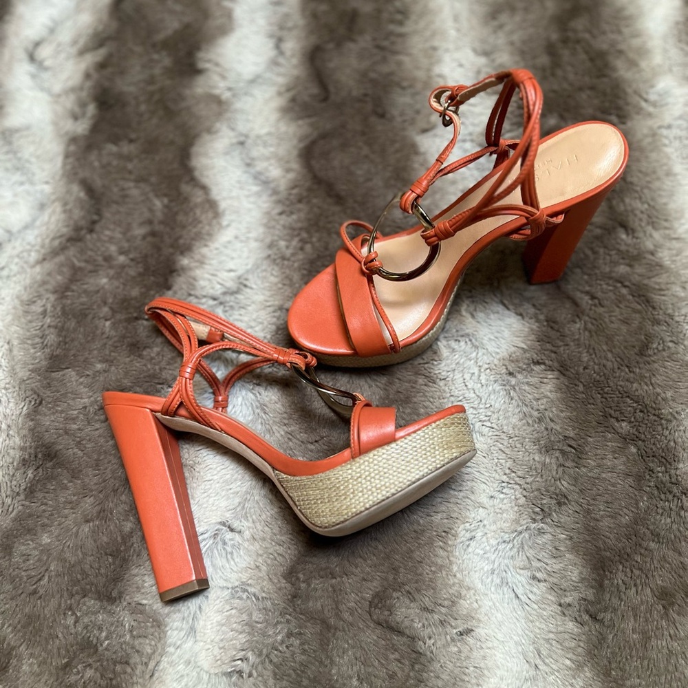 Halston Heritage Women's Orange Platform Sandals